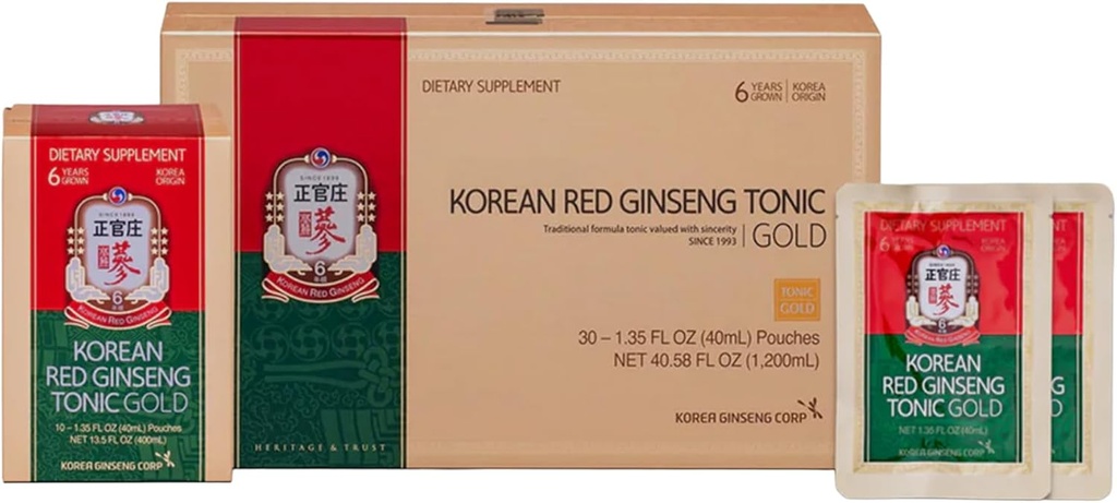 הקוריאנית Red גינזנג Tonic Goldאסיאתי Panax גינזנג לחלץ Tonic- 30 משקאות Pouches