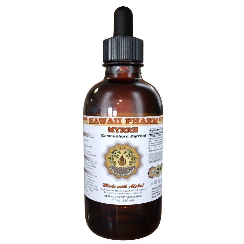 הוואי Pharm Myrrh נוזל לחלץ, אורגני Myrrh (Commiphora myrrha) Tincture Herbal תוסף, המיוצר בארה"ב, 4 floz.