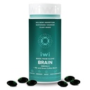 Iwi Life Brain אומגה 3, 60 Softgels (30 משרתים), טבעוני מבוסס צמח Algae אומגה 3 עם EPA + DHA, Focus, Memory and Mood Support Dietary תוסף, קריל & Fish שמן אלטרנטיבי, ללא דגים לאחר מכן