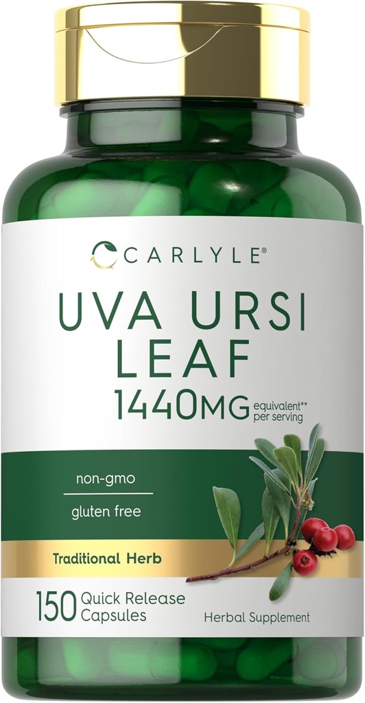 Carlyle Uva Ursi כמוסות | 1440 מ"ג | 150 Count | Herbal Leaf Extract Extract