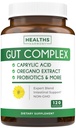 Candida Support (120 קפסולות) - Caprylic Acid, Oregano Oil & Probiotics עוזר לשמור כבר רמות נורמליות של Yeast ו Candida - Vegetarian, non-GMO Intestinal Supplement - Gut ניקוי (No Pills)