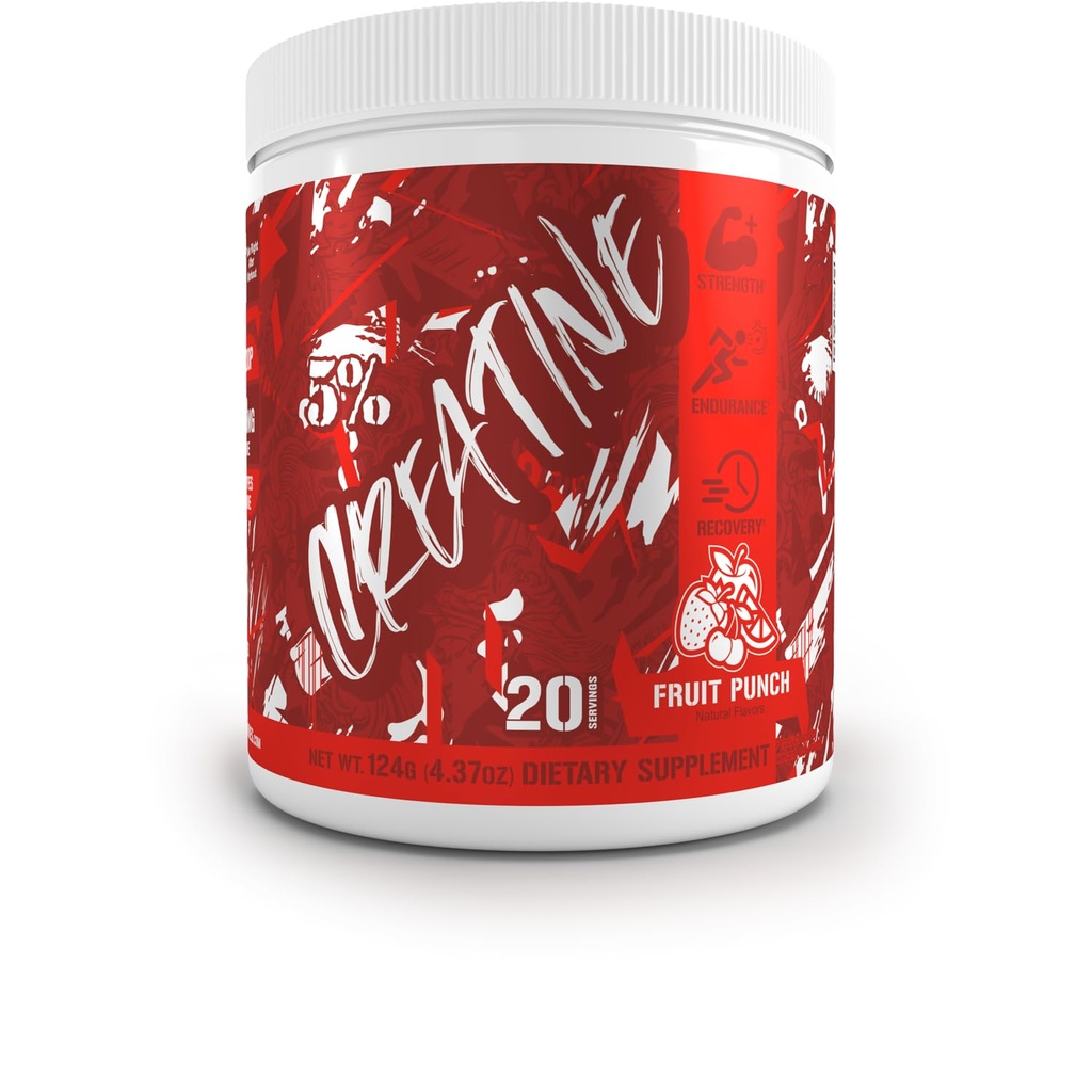 5% קוד תזונה Red Micronized Creatine | Monohydrate אבקת בלגן | Wonderored Creatine for Power, Power Endurance, Mobile Energy & Cognitive Health (Fruit Punch)