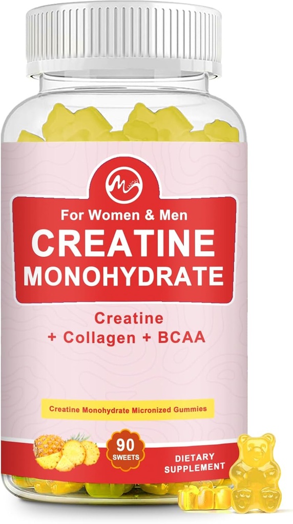 Creatine Monohydrate Gummy עבור נשים וגברים, תוספי קריאטין, סוכר חינם, צ'ואו, עבור תמיכה שרירים