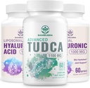 תוספי TUDCA Liver 1100mg ו- Liposomal Hyaluronic Acid תוספי 1000mg, High Bioavailability תוסף (Pack of 3)