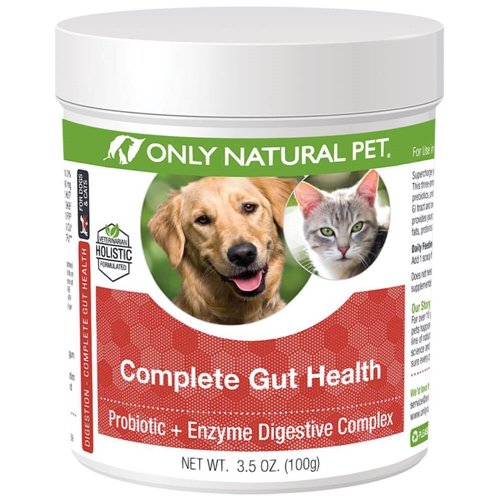 רק Natural Pet Complete Gut Health Complex - Probiotics & Digestive Enzyme תוסף לכלבים וחתולים - מקדם בריאות, מערכת החיסון, Absorption תזונתית - Made in USA -3.5oz אבקת אבקה