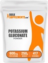 BulkSupplements.com Potassium Gluconate אבקת - עבור תמיכה בשיקום, תוסף מינרלים, Potassium 99 מ"ג - Gluten Free, 600 מ"ג לשרת, 250g (8.8 oz) (Pack של 1)