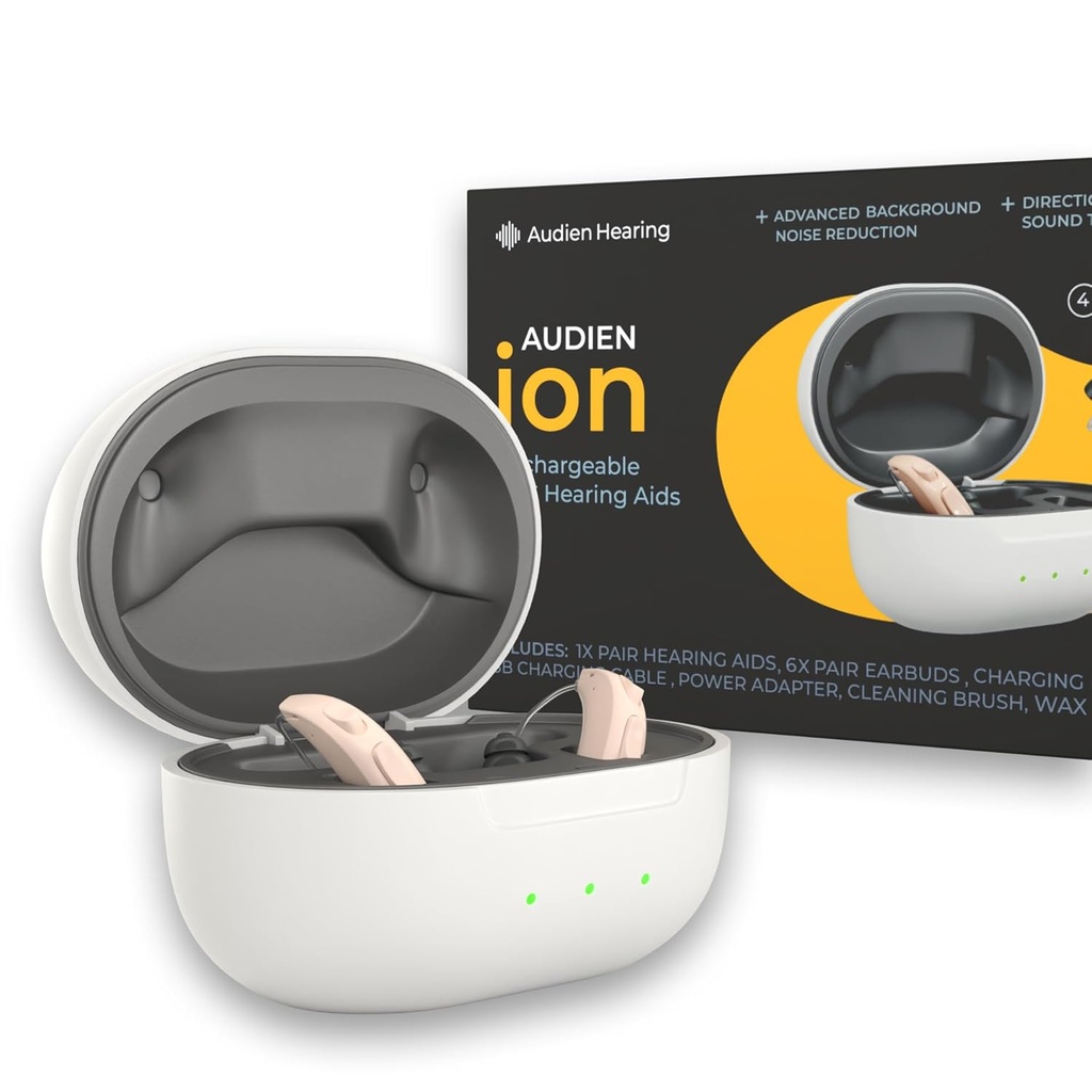 שימוע ביקורתי ION Wireless Rechargeable OTC השמיעה, Premium Design Comfort & Nearly Invisible Invisible