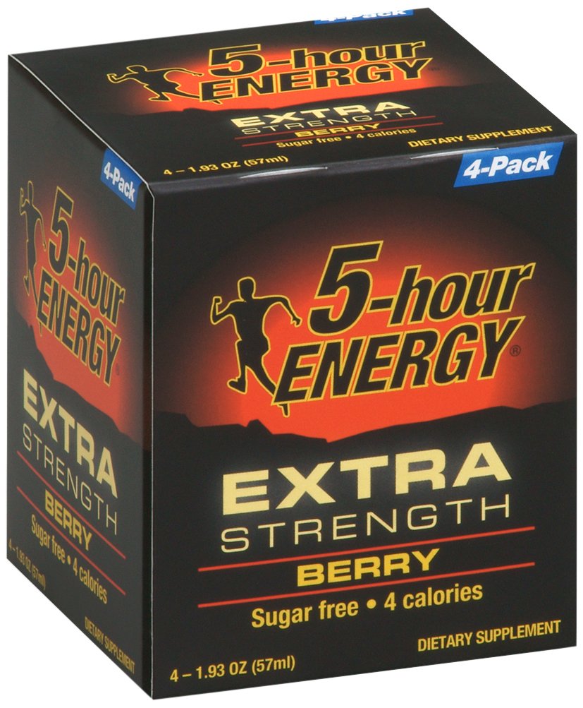 5-Hour Energy תוספת כוח תוספת תוספת תוסף תזונה, ברי, 4 הרוזן