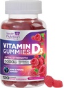 ויטמין D3 Gummies 5000 IU (125 mcg) - תמיכה משולשת עוצמה ו- Immune, ויטמין D Gummy Dietary תוסף, Nature's Berry D ויטמין, Raspberry Flavored, non-GMO - 120 מסטיקנים