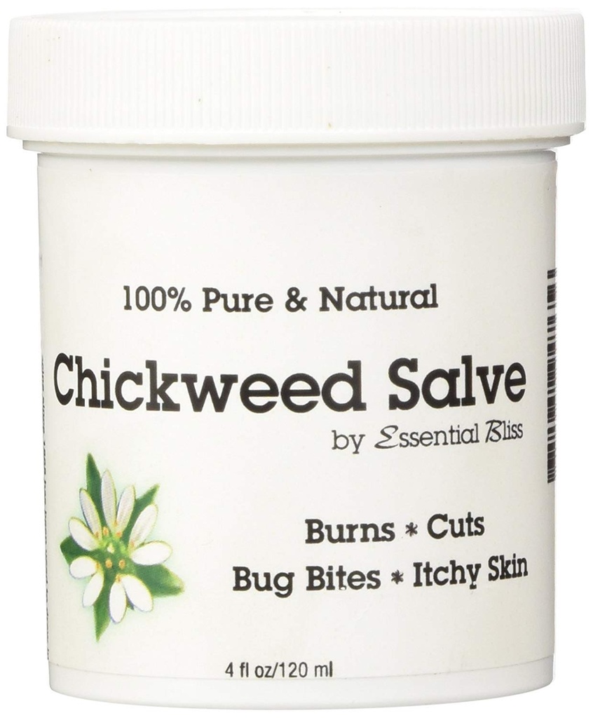 Chickweed Salve 4OZ * 100% טהור * כל אורגני לא תוספתיות * קרם Soothing Anti Itch Cream * מספק הקלה בעור יבש