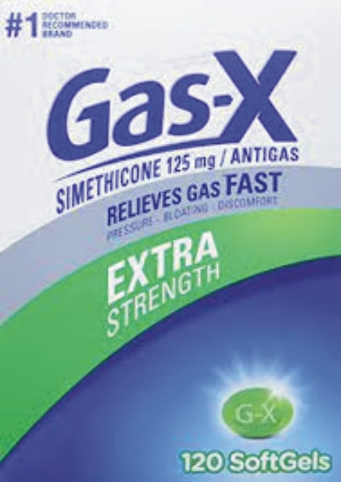 גז-X תוספת של 125 מ"ג גז סיוע סימאתיזון 120 Softgels