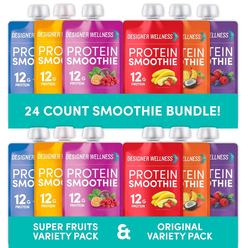 מעצב את החלבון Smoothies מקורי Variety Pack & Super פירות Variety Pack Bundle