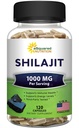 תזונה מזומנת Shilajit 1000mg - 120 קפסולות - Pure Shilajit לחלץ תוספי מזון צמחי אבק גלולות מורכבות - Natural Humic & Fulvic Acid & Trace מינרלים - אלטרנטיבי to Resin & Drops