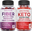 Atlantis Nutrition Sugar Free Preביוטיקה סיבים חניכיים למבוגרים 2-Pack (120 חניכיים) + סוכר חינם Keto Apple Cider Vinegar 60 חניכיים
