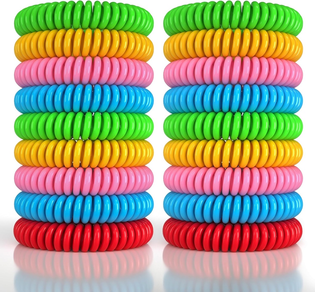 18 Pack Mosquito Rent Bracelets for Adults & Kids, DeET-Free Waterהוכחה Bands, Individually Wrapped Repellent Wristbands