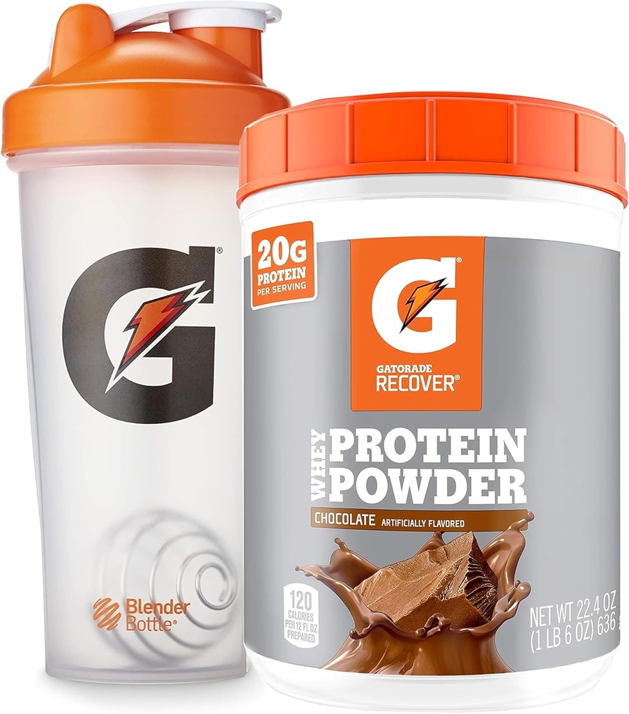 Bundle של Gatorade Shaker בקבוק עבור התעמלות, 28 Ounce, פלסטיק ו gatorade Whey חלבון אבקת, שוקולד