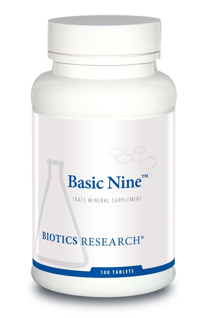 Biotics Research Basic Nine Whole Food Sourced Trace מינרלים נדירים, Phytochemically Bound, כולל Antioxidants SOD ו Catalase, 100 טבליות