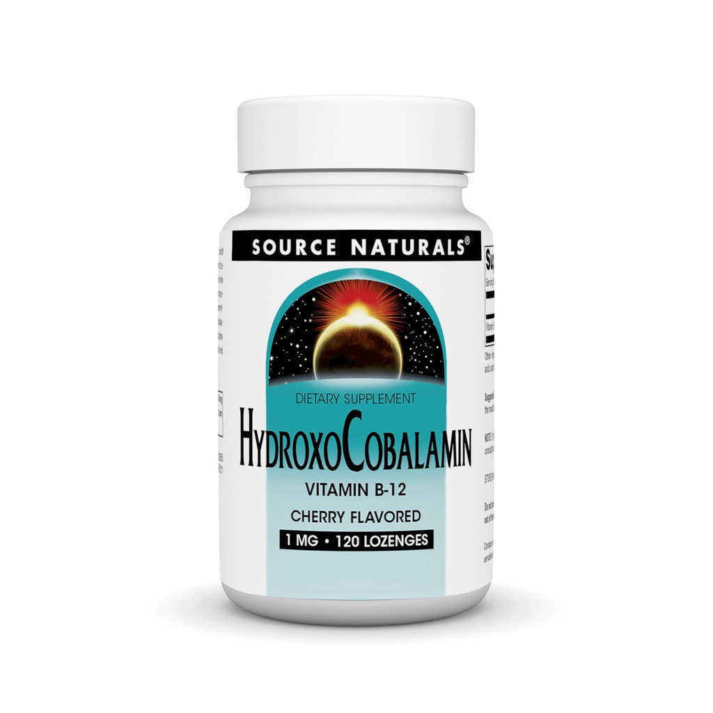 מקור Naturals hydroxoCobalamin, ויטמין B-12, 1 מ"ג - 120 Cherry Flavored Lozenges