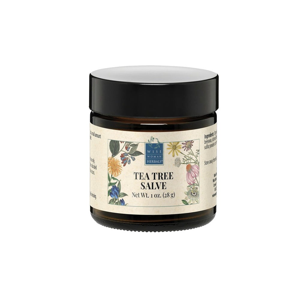אישה חכמה Herbals - עץ התה Salve - 1 Oz - מקדם עור בריא רגיל, עוזרי עזרה יבש Itchy Skin ו Irritation על Toenails, ציפורניים, גוף