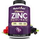 מזון מזינים Premium Zinc Picolinate 100 מ"ג - 120 קפסולות למבוגרים: High-Absorption Zinc Picolinate תוספי מזון - Essential Nourishment for Total Wellness - Max Bioavailability for Adults