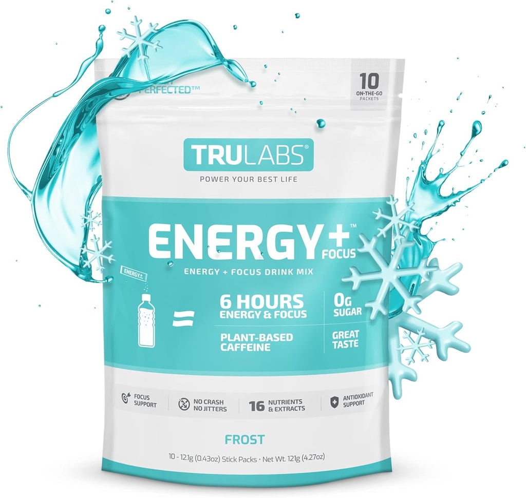 TRULABS Endurance Energy + Focus, אבקת משקאות חריפים, פרוסט
