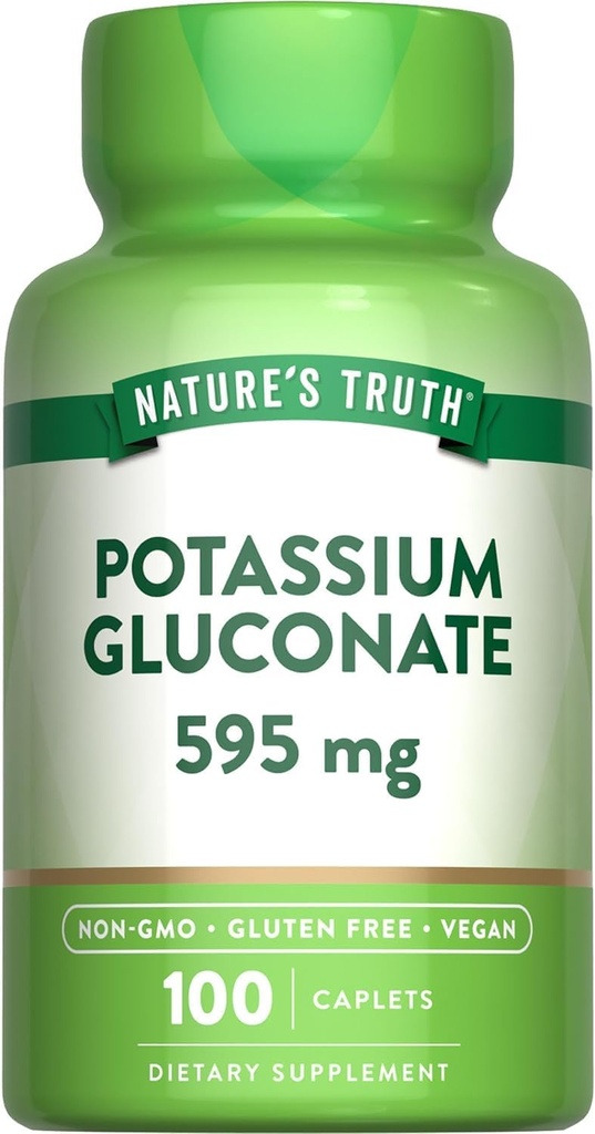 האמת של Nature's Truth Potassium Gluconate 595 מ"ג תוספי, 100 Count (Pack of 3)