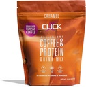 לחץ על אבקת חלבון קפה | Double Shot Espresso | 16g חלבון | 23 ויטמין Essentials | Low Calorie Meal החלפת | 150 מ"ג קפאין | Gluten Free | No Artificial Flavors or | Carmel