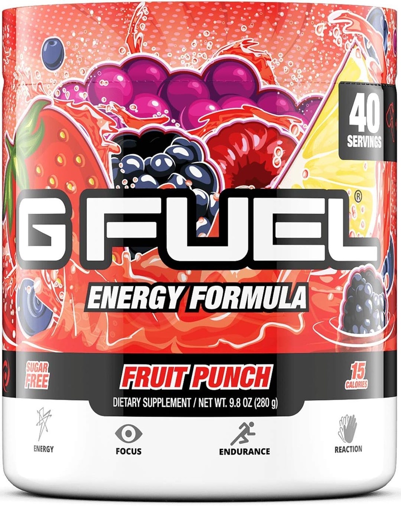 GAMMA LABS G דלק כחול Raspberry & פירות Punch Energy אבקות Bundle - קרח כחול 9.8oz (40 משרתים) + פירות Punch 9.8oz (40 משרתים)