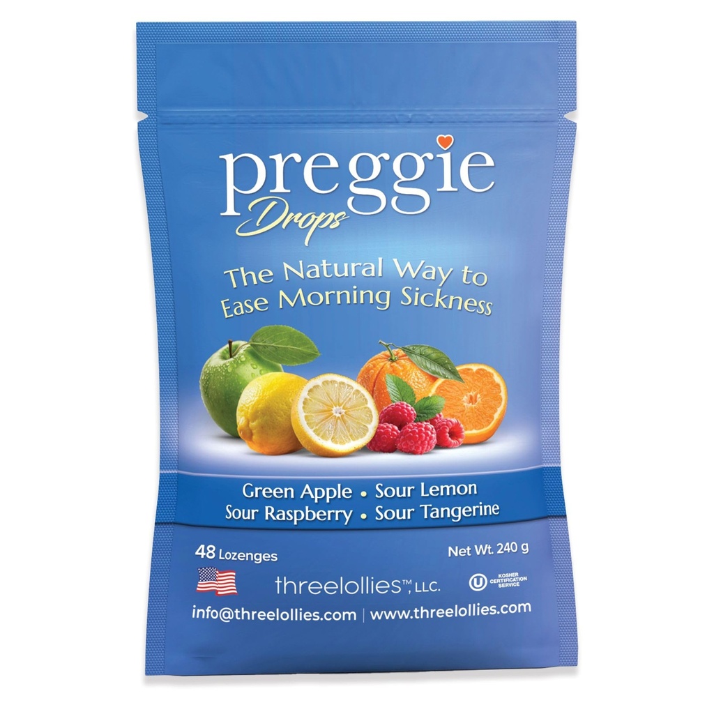 Preggie פופ טיפות בוקר מחלה הקלה לנשים בהריון. יומיי ממתקים טיפות הריון. 48 הרוזן