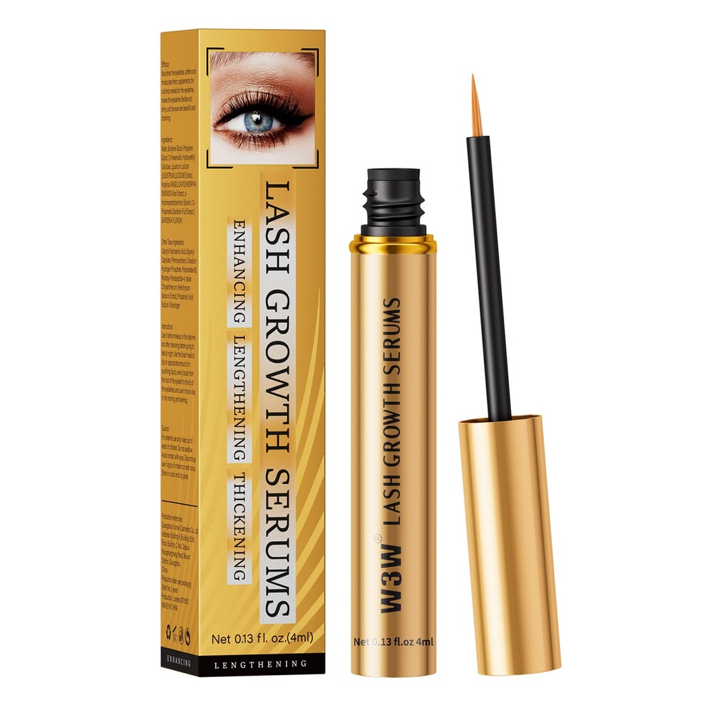 מעודכנת W3W Lash Serum for Eyelash Enhance, Eyelash Growth Serum, Gentle Formula for Longer, Fuller, and Thicker Lashes, 4 מ"ל