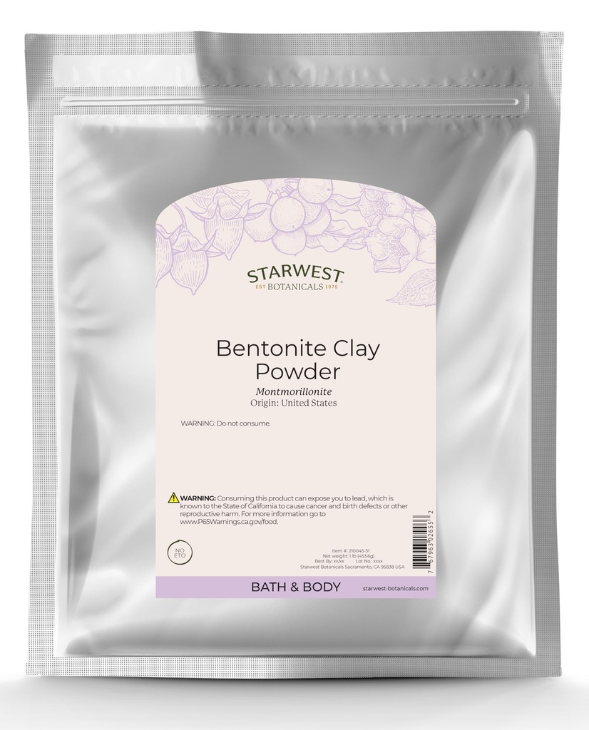 Starwest Botanicals Sodium Bentonite Clay, 1 פאונד