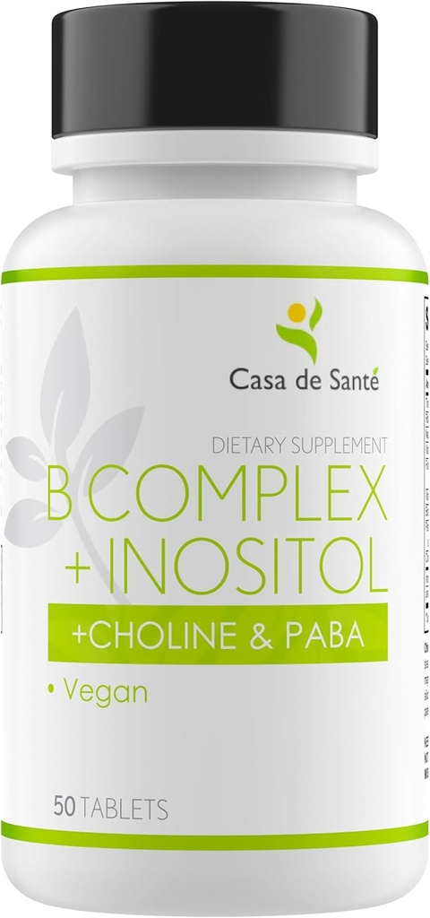Casa de Sante Low FODMAP ויטמין B-100 Complex + Inositol + Choline & PABA, טבעוני
