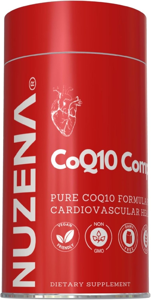 Nuzena Coenzyme Q10 200 מ"ג קפסולות, המיוצר בארה"ב אורגני Coq 10 Ubiquinone לבריאות הלב, Better Absorption & Powerful Antioxidants (Pack of 30)