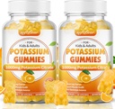 Softbear Potassium Citrate 1000mg, Sugar Free Potassium Gummies for Adults Support Leg Cramps & שרירים בריאות גבוהה תפוחי אדמה תוספי חניכיים כתום פלאדור 120 הרוזן