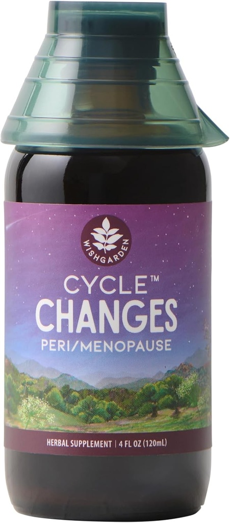 WishGarden Herbs Cycle משנה את תמיכתה של צמחים - תוספת מבוססת צמחים w / Black Cohosh, Wild Y & Vitex תומך איזון הורמונים עבור נשים במעבר מ Perimenopause ל Menopause, 4oz