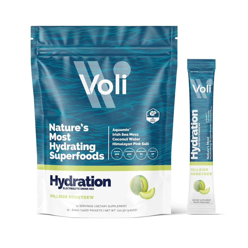 Voli Electrolytes אבקת Packets | No added Sugar Electrolyte drink Mix for Hydration | Keto & Fasting Friendly, Natural Superfoods & מינרלים