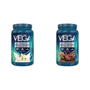 Vega חלבון וירוקים בונדלה, שוקולד + וניל (25 משרתים כל אחד) - אבקת חלבון מבוססת צמחי, Keto-Friendly, Gluten Free, non Milk, טבעוני, Non Soy, non GMO, Lactose חינם