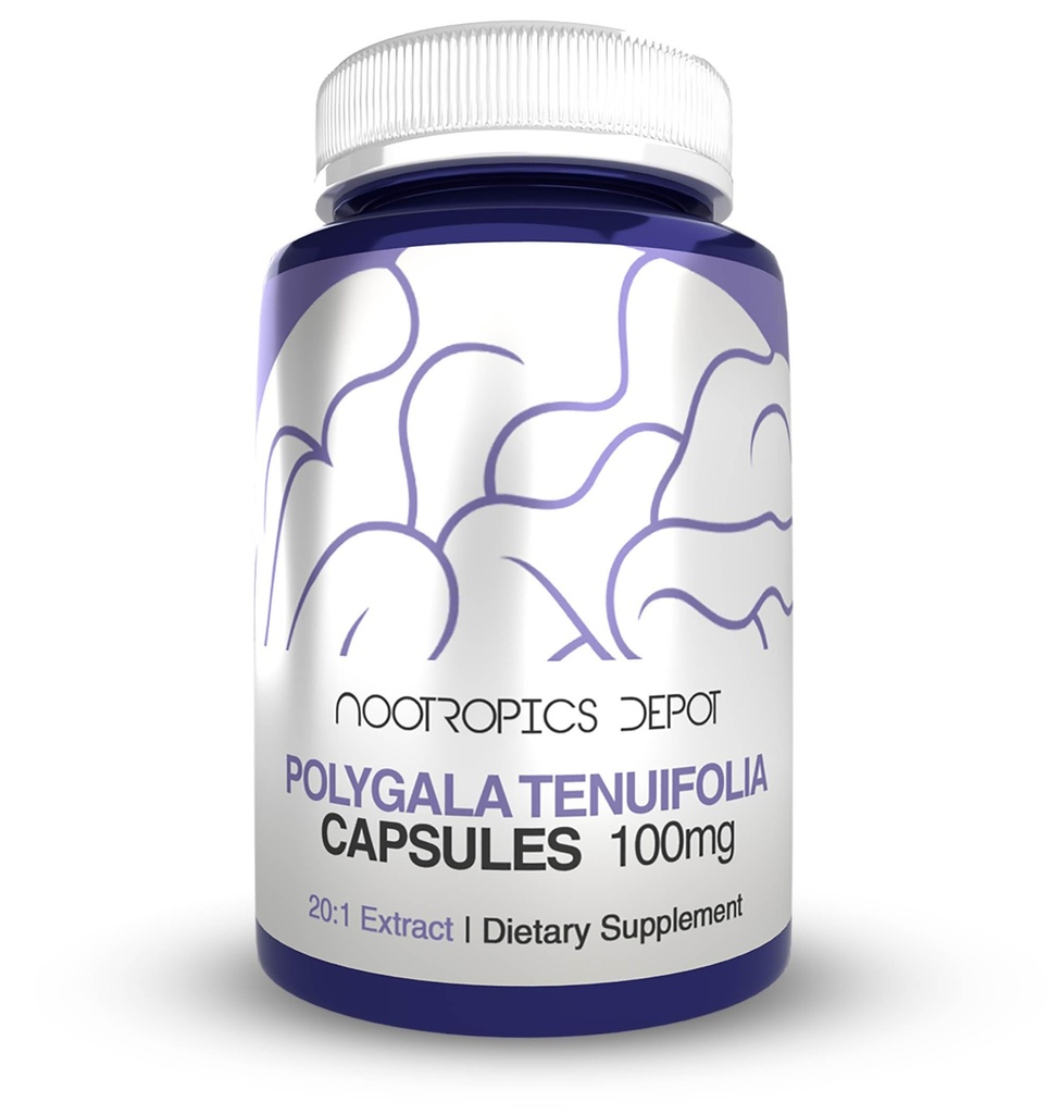 Nootropics Depot Polygala Tenuifolia קפסולות | 100 מ"ג | 90 Count | 20:1 לחלץ | יואן Zhi | מקדם פונקציונליות קוגניטיבית, למידה וזיכרון | תמיכה ברמות מתח בריאות | תוספי הסתגלות