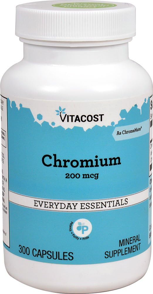 Vitacost GTF Chromium Polynicotinate כמו ChromeMate - 200 mcg - 300 קפסולות