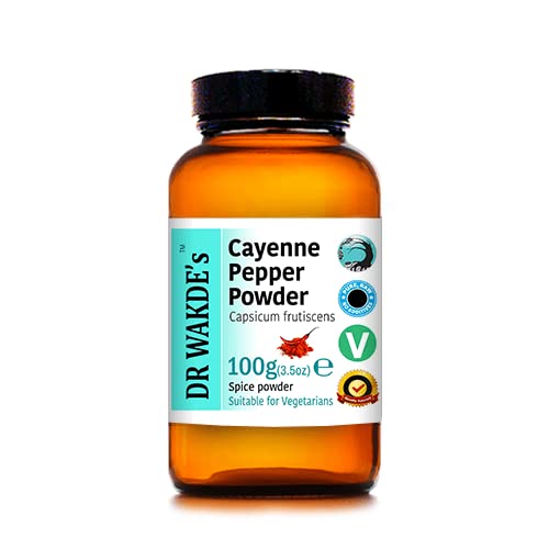 DR WAKDE's Cayenne Pepper אבקה (Capsicum frutescenscens) - 100g (3.5oz) | Pure, Raw & Dried אבקה | Ayurvedic Herb