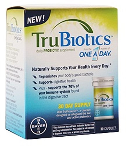 TruBiotics Daily Probiotic, 30 קפסולות - Gluten Free, Soy Free Digestive + Immune Health Support Supplement for Men and Women (Pack of 2)