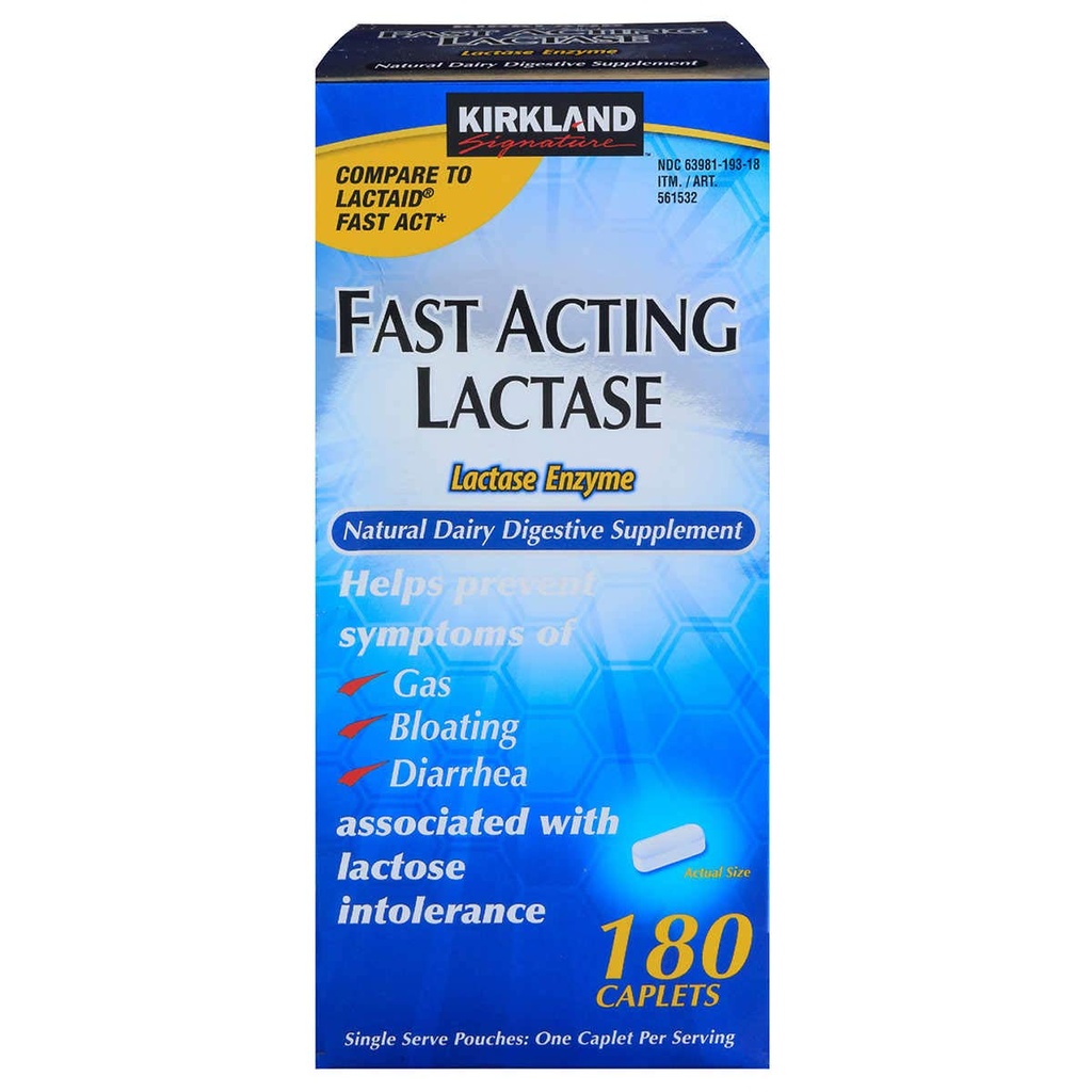 קירקלנד חותמת Fast Acting Lactase Enzyme 180 הרוזן