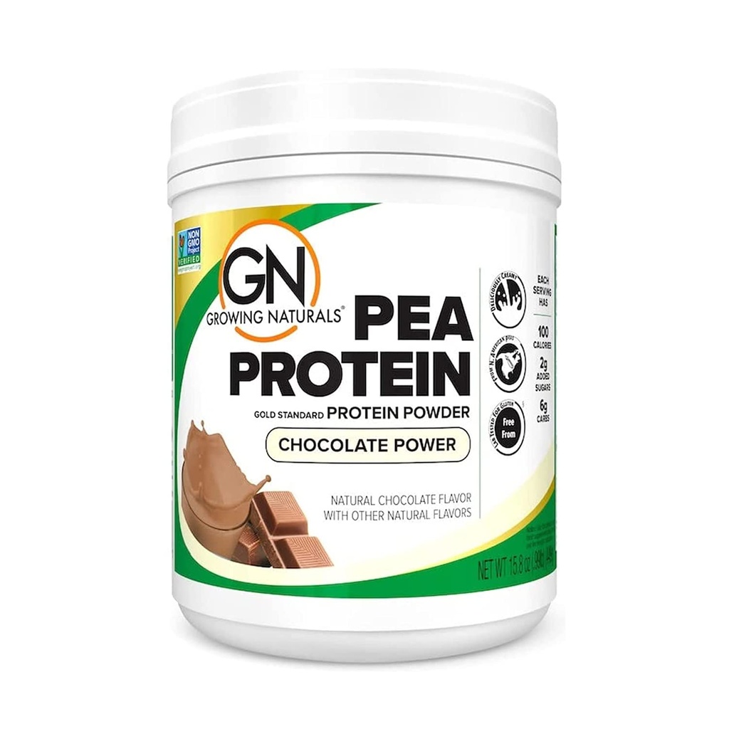 גידול טבעי אבקת חלבון Raw Pea, חלבון צמחי טבעוני מבוסס חלבון, BCAA, Low-Carb, Low-Sugar, כוח שוקולד, 1 פאונד (Pack of 1)