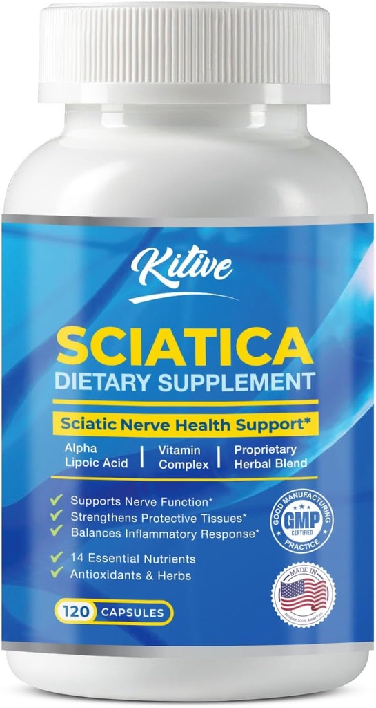 תוסף Satic Nerve הקלה, Advanced Support Formula for Nerve Health, Alpha Lipoic Acid, ויטמין Complex, 120 קפסולות, המיוצר בארה"ב