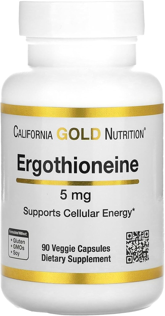 California Gold Nutrition Ergothioneine, 5 מ"ג, 90 קפסולות Veggie