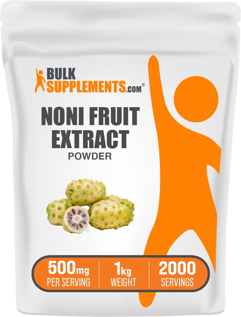 BulkSupplements.com Noni פירות אבקת - Noni פירות Supplement, אבקת Superfood - Gluten Free, 500 מ"ג עבור שירות, 1kg (2.2 lbs) (Pack of 1)