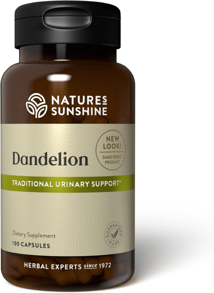 The Nature's Sunshine Dandelion, 100 קפסולות, Powerful Herb Supports Digestion, Nourishes The Liver, ומספק תמיכה במערכת השתן