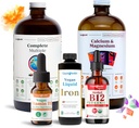 LIQUIDHEALTH Ultimate Bariatric נוזל תוסף Bundle - Daily Bariatric Multivitamin עם ברזל, Calcium, Magnesium, ויטמין D3 & אורגני B12 - ניתוח באריאטר חייב להיות, ארה"ב Made Made Made Made
