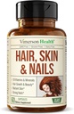 שיער ביוטין, Skin & Nails ויטמינים לנשים וגברים, כולל ויטמין C כדי לתמוך קולגן. תוספי שיער חזק, רדיאנט Skin & Nail growth. תוסף Biotin & Folate לנשים 60 קפסולות