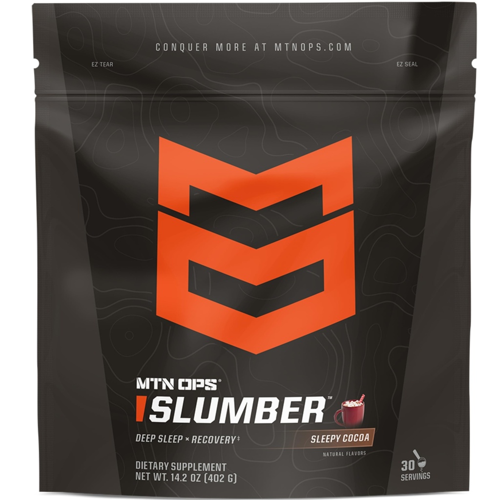 MTN OPS Slumber Sleep Aid forשרירים Recovery & Deep Sleep, Sleepy Cocoa Sleep אבקת משקאות Mix, 30 משרתים